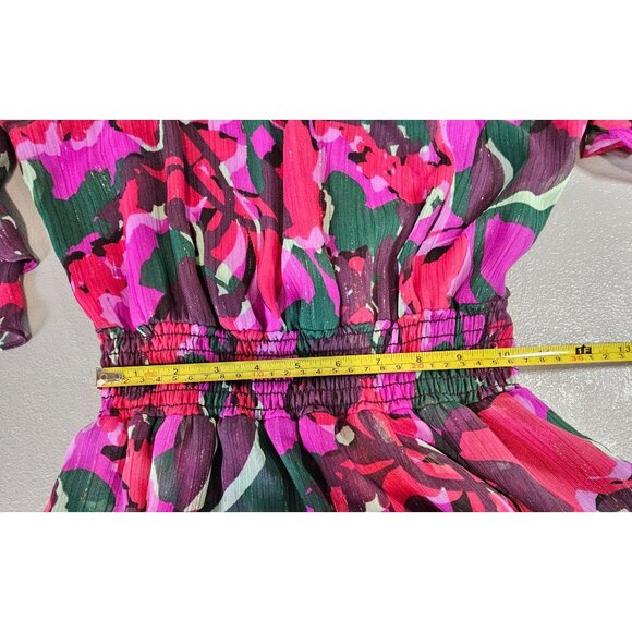 Misa Womens M Floral Ruffle Sleeve Gordana Midi Dress - Picture 11 of 16